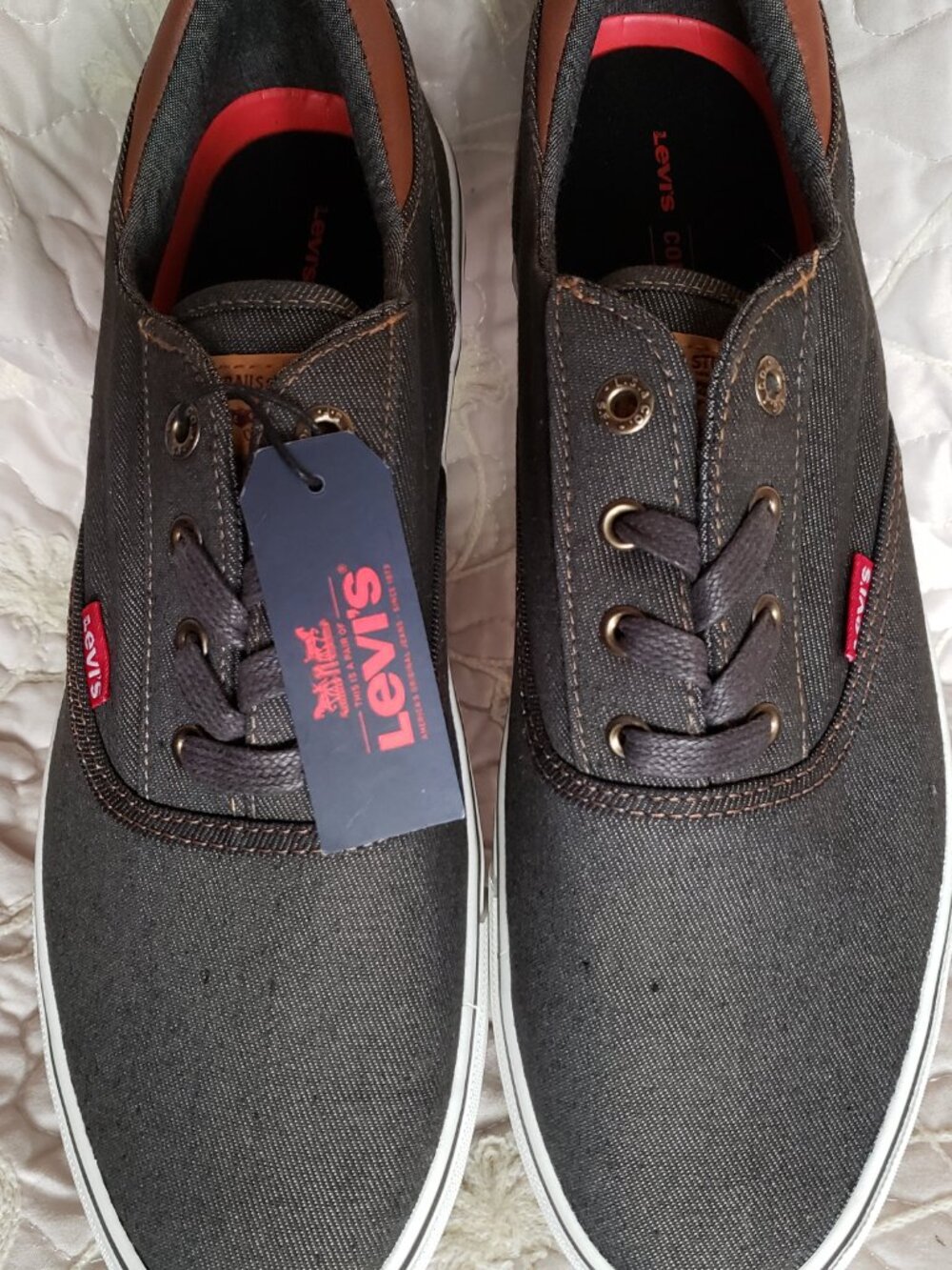 BNWT Levis Ethan Denim II 518481-K36 Charcoal Canvas Sneaker (12) KICKS
